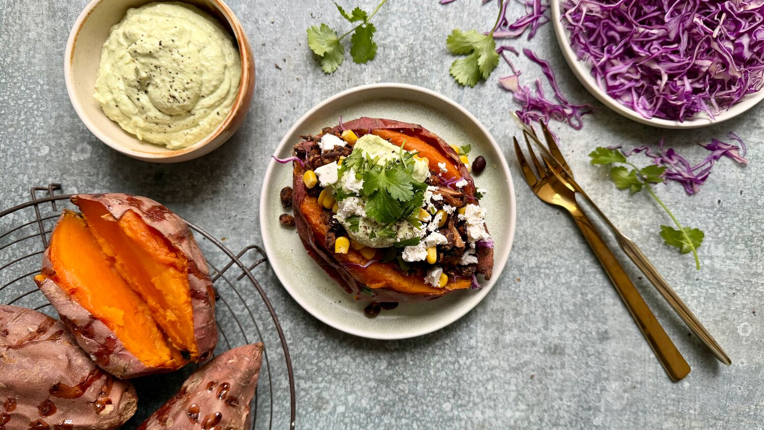 Gefüllte Süßkartoffel